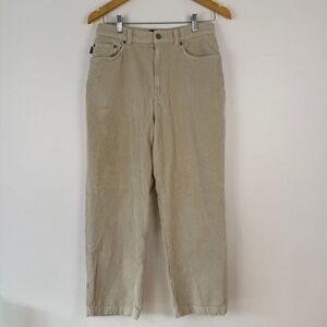 VTG! Lauren Ralph Lauren Women's Beige Corduroy Straight Leg Pants Size 8 Preppy